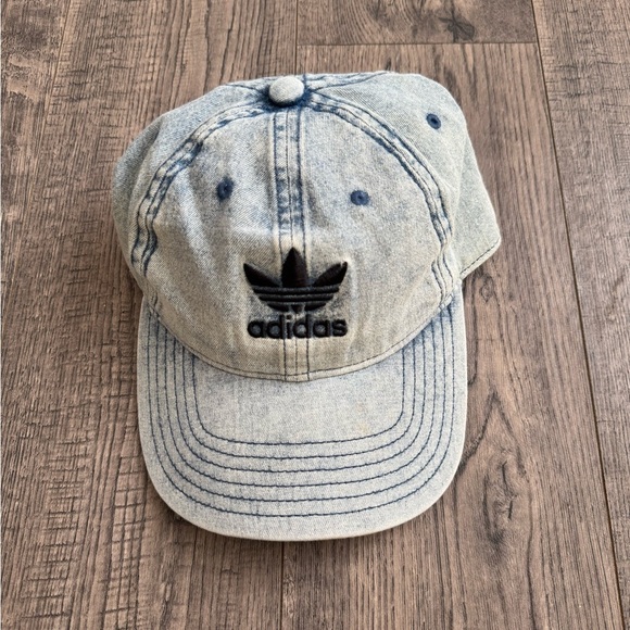 Adidas Denim Trefoil Dad Hat- One Size - Picture 2 of 4